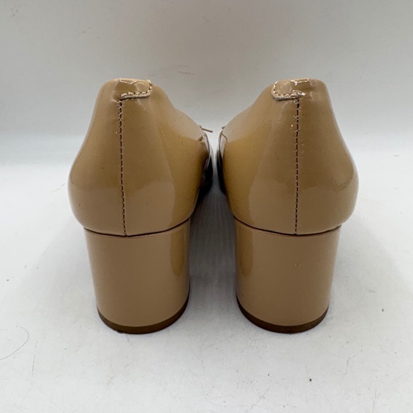 Kate Spade New York Beige Patent Leather Bow Block Heel Pumps Size 7M - Picture 4 of 9